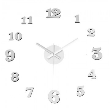 RELOJ WALL STICKER PLATA...